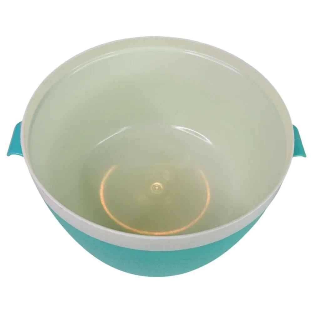 Vintage Bolero Therm-O-Ware Turquoise White Ice Bucket Insulated‎ Bowl With Lid